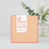 Geo Coral Abstrait Enregistrer la date Invitation (Debout devant)