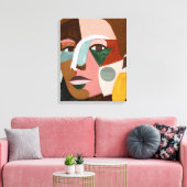 Geo Face Canvas Afdruk (Insitu (Woonkamer))