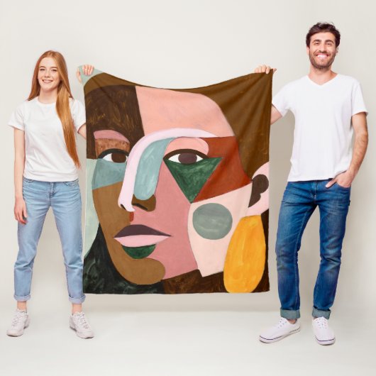 Geo Face Fleece Deken (In situ)