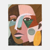 Geo Face Fleece Deken (Voorkant)