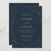 Geo Frame COULEUR ÉDITABLE Faire-part de mariage G (Devant / Derrière)