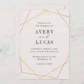 Geo Frame COULEUR ÉDITABLE Faire-part de mariage G (Devant / Derrière)