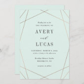 Geo Frame COULEUR ÉDITABLE Faire-part de mariage G (Devant / Derrière)