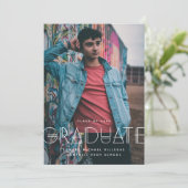 Geo Grad Modern Typography Graduation Announcement Save The Date (Staand voorkant)