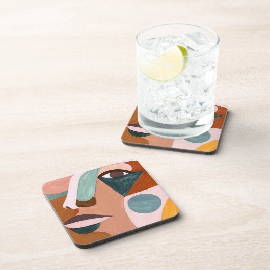 Geo Half Face Bier Onderzetter (Rechterzijde)