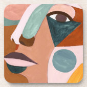 Geo Half Face Bier Onderzetter (Voorkant)