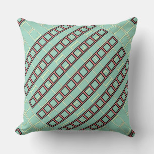 Geo Herhaal Teal Kussen