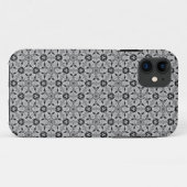 Geo Hexagon Black + Silver Motif iPhone 5 Coque (Dos (Horizontal))
