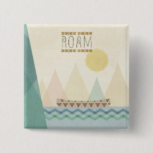 Geo II buitenshuis   Roam Vierkante Button 5,1 Cm