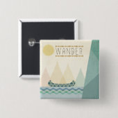 Geo III buitenshuis | Wander Vierkante Button 5,1 Cm (Voorkant /achterkant)