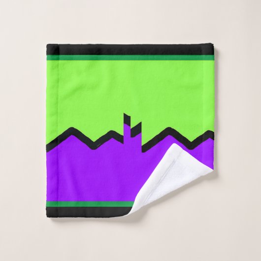 Geo Jagged violet et vert (Gant de toilette)