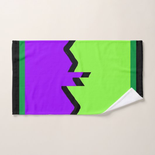 Geo Jagged violet et vert (Serviette à main)