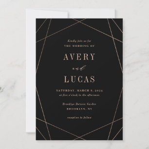 Geo Lijst EDITABLE COLOR Wedding Invitation GEO Bedankkaart