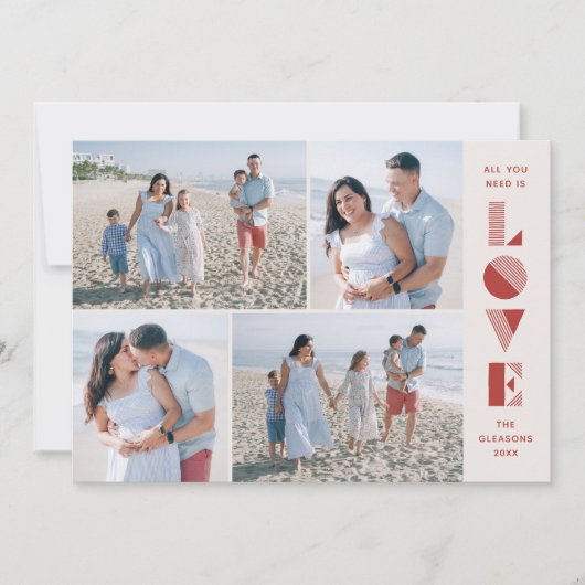 Geo Love 4-Photo Carte Saint-Valentin - Cherry (Devant)