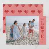 Geo Love Valentine's Day Carte photo - Rose (Devant / Derrière)