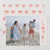 Geo Love Valentine's Day Carte photo - Saumon (Devant / Derrière)