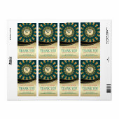 Geo Pareltjes Monogram Dank u Sticker Labels (Full Sheet)