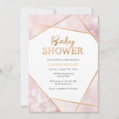 Geo Pink and Gold Baby shower-uitnodiging Kaart (Voorkant)