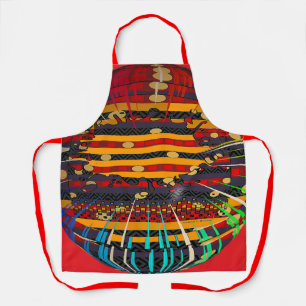 Geo Radiale Kunst Ambacht Keuken Rode Riemen Schort