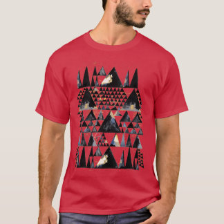 Geo Scandi Zwart Driehoeken Goud T-shirt