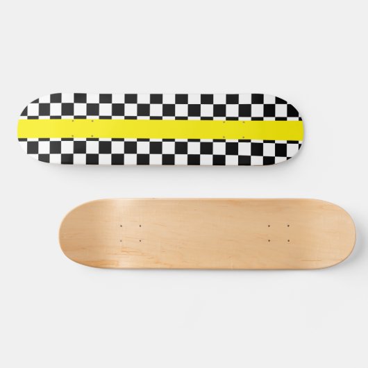 Geo Square With Yellow Stripe Skateboard (Horizontaal)