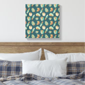 Geo-stap buiten | Blauw patroon Canvas Afdruk (Insitu (Slaapkamer))