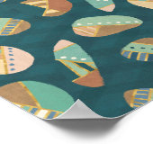 Geo-stap buiten | Blauw patroon Poster (Hoek)