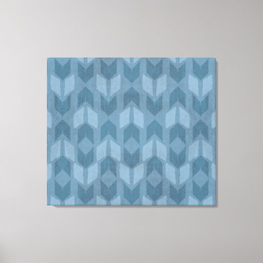 Geo-stap buiten | Blauw pijlpatroon Canvas Afdruk (Voorkant)