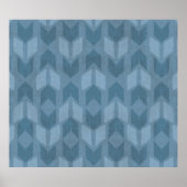 Geo-stap buiten | Blauw pijlpatroon Poster (Voorkant)