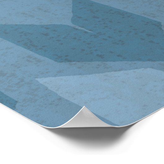 Geo-stap buiten | Blauw pijlpatroon Poster (Hoek)