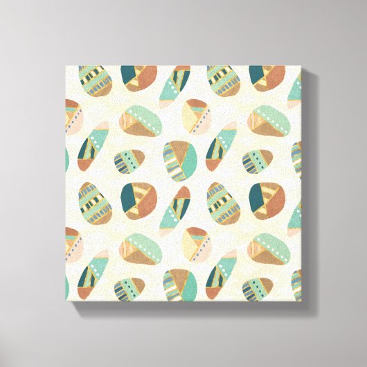 Geo-stap buiten | Blauwgroen patroon Canvas Afdruk (Voorkant)