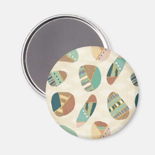 Geo-stap buiten | Blauwgroen patroon Magneet (Voorkant / Achterkant)