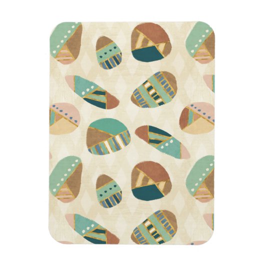 Geo-stap buiten | Blauwgroen patroon Magneet (Verticaal)