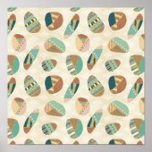 Geo-stap buiten | Blauwgroen patroon Poster (Voorkant)