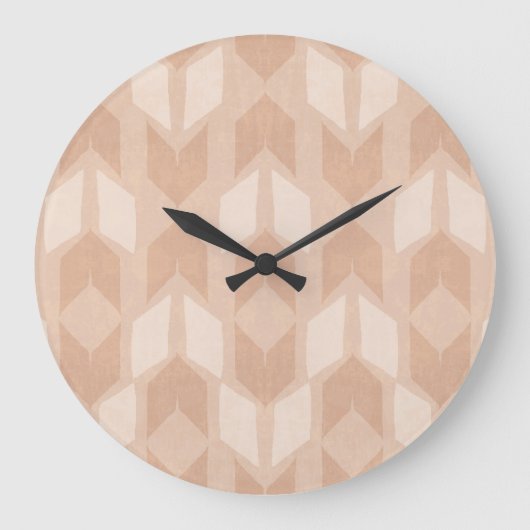 Geo-stap buiten | Coral Arrow Pattern Grote Klok (Voorkant)