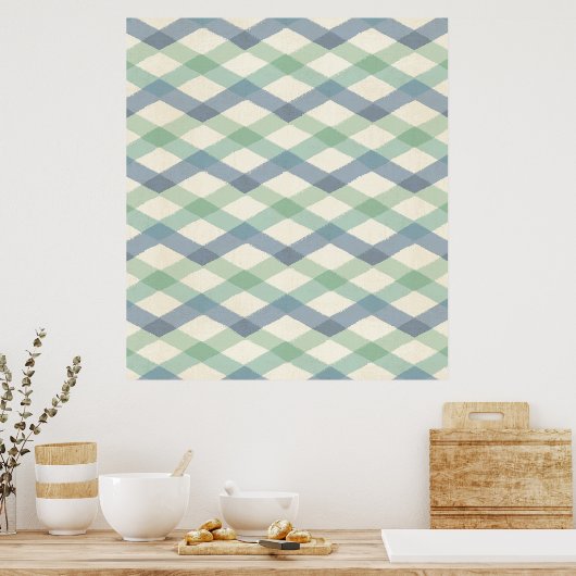Geo-stap buiten | Geometrisch pasteipatroon Poster (Keuken)