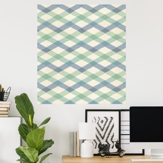 Geo-stap buiten | Geometrisch pasteipatroon Poster (Thuiskantoor)