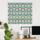 Geo-stap buiten | Geometrische pijlpatroon Poster (Thuiskantoor)