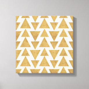 Geo-stap buiten   Gold Geometric Pattern Canvas Afdruk