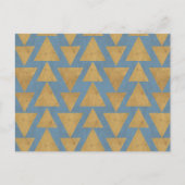 Geo-stap buiten | Goud en blauw patroon Briefkaart (Voorkant)