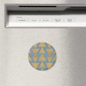 Geo-stap buiten | Goud en blauw patroon Magneet (Insitu (Vaatwasser))