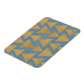 Geo-stap buiten | Goud en blauw patroon Magneet (Linkerzijde)