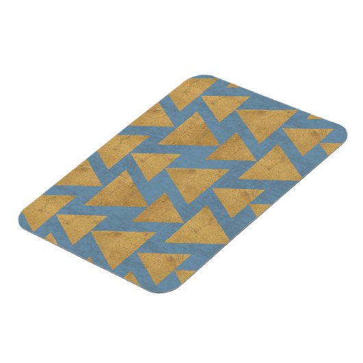 Geo-stap buiten | Goud en blauw patroon Magneet (Linkerzijde)