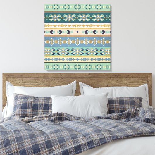Geo-stap buiten | Indiaas Patroon Canvas Afdruk (Insitu (Slaapkamer))