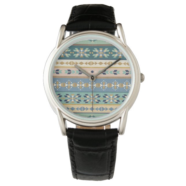 Geo-stap buiten | Indiaas Patroon Horloge (Voorkant)