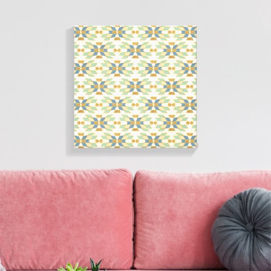 Geo-stap buiten | Tribalpatroon Canvas Afdruk (Insitu (Woonkamer))