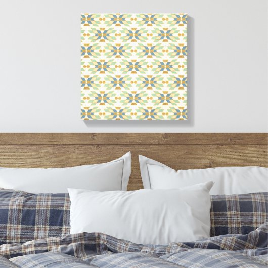 Geo-stap buiten | Tribalpatroon Canvas Afdruk (Insitu (Slaapkamer))