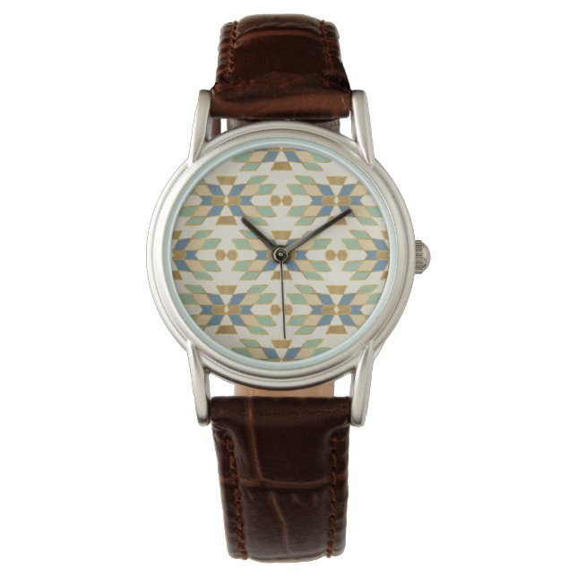 Geo-stap buiten | Tribalpatroon Horloge (Voorkant)