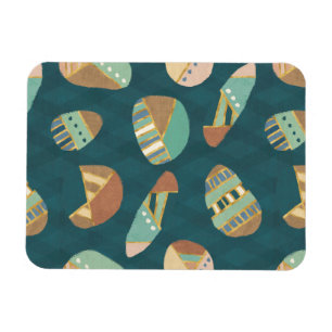 Geo-stap buitenshuis Blauw patroon Magneet