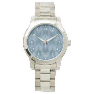 Geo-stap buitenshuis Blauw pijlpatroon Horloge